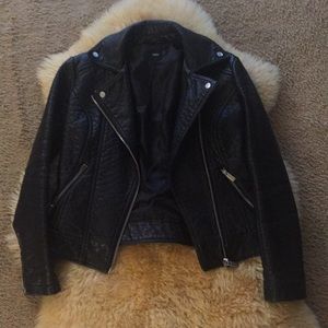 ASOS faux leather moto jacket in black